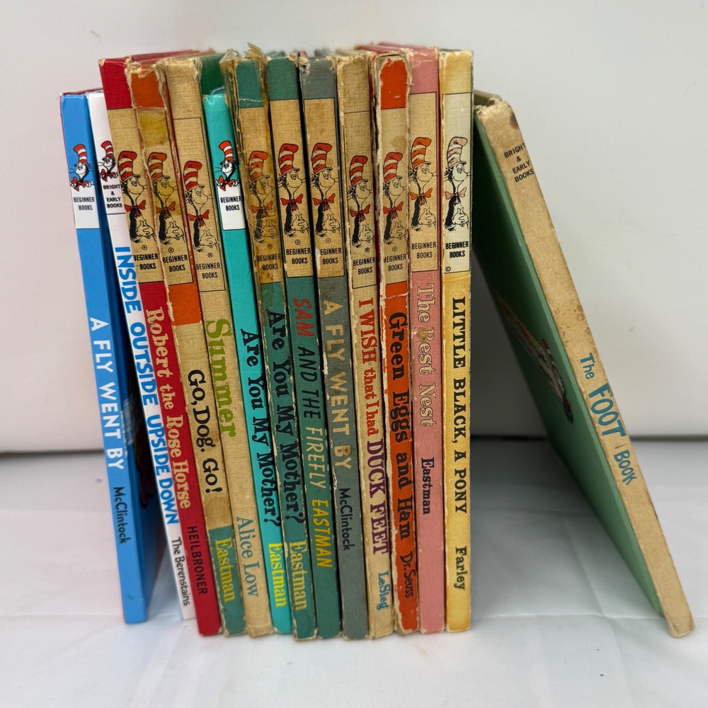 Lot of 13 Vtg Dr Seuss Beginner Books Green Eggs and Ham Foot Book P.D. Eastman